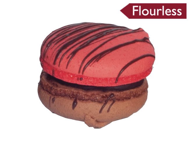 choc raspberry macaron